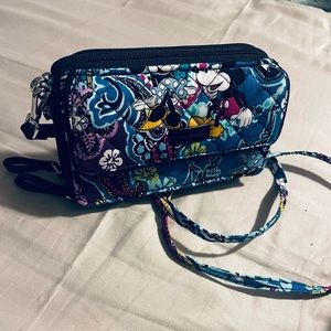 Disney Mickey and Minnie Vera Bradley All In One Crossbody and Wristlet.